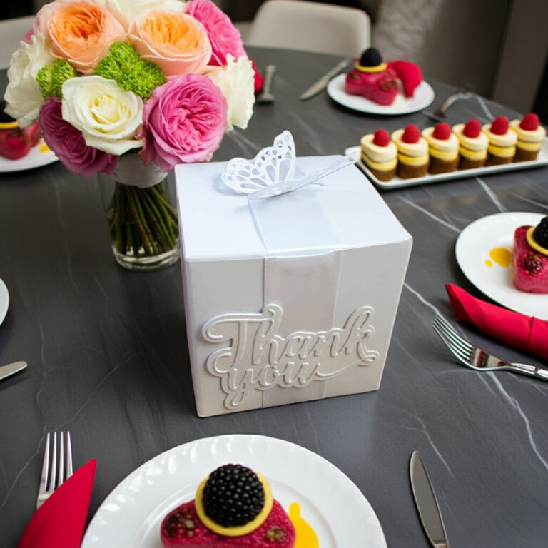 White Thank You Gift Box for Guest