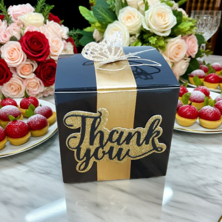 Black and Gold Wedding Gift Box