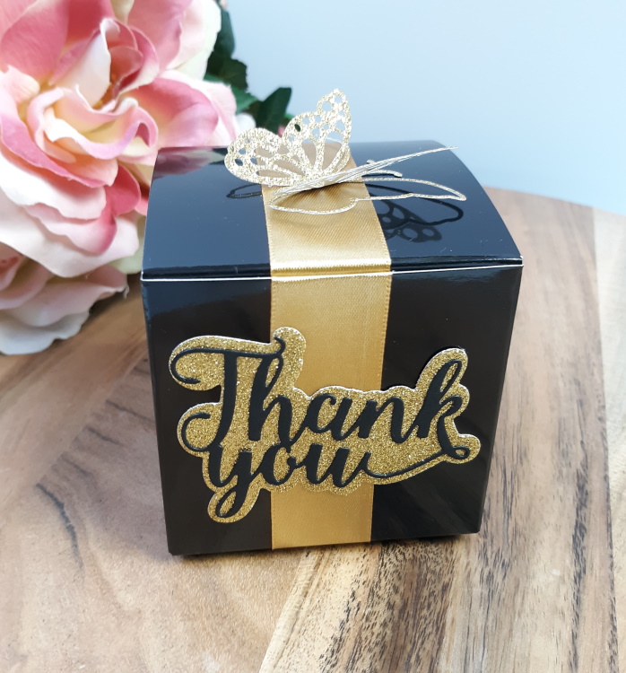 Black and Gold Wedding Gift Box