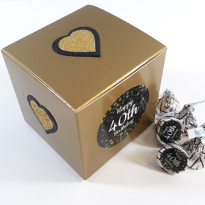 Gold Square 40th Birthday Party Box