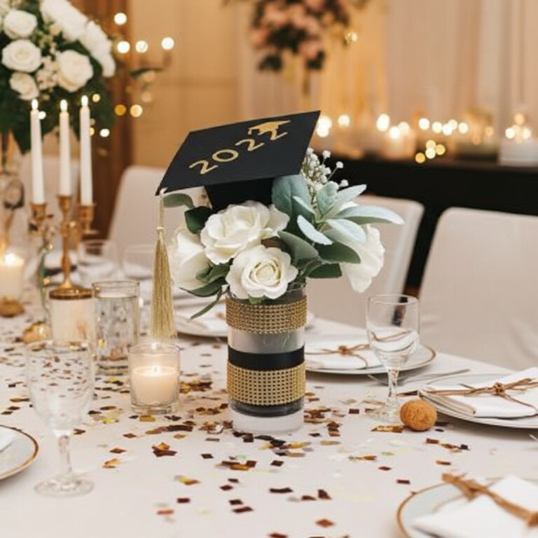 Graduation Cap Decor Centerpiece