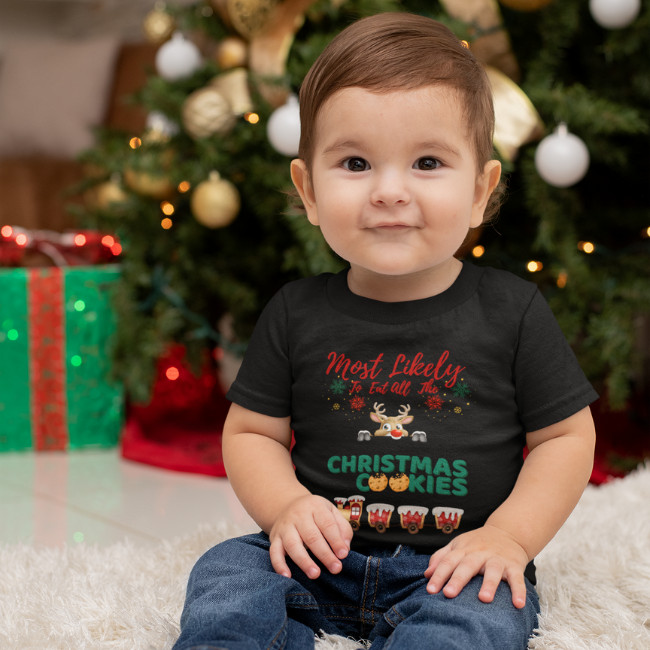 Most Likely to Eat All the Cookies Christmas PNG – Funny Holiday Cookies Design