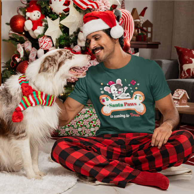 Santa Paws PNG – Christmas Paw Print & Pet Holiday Design for Shirts & Mugs