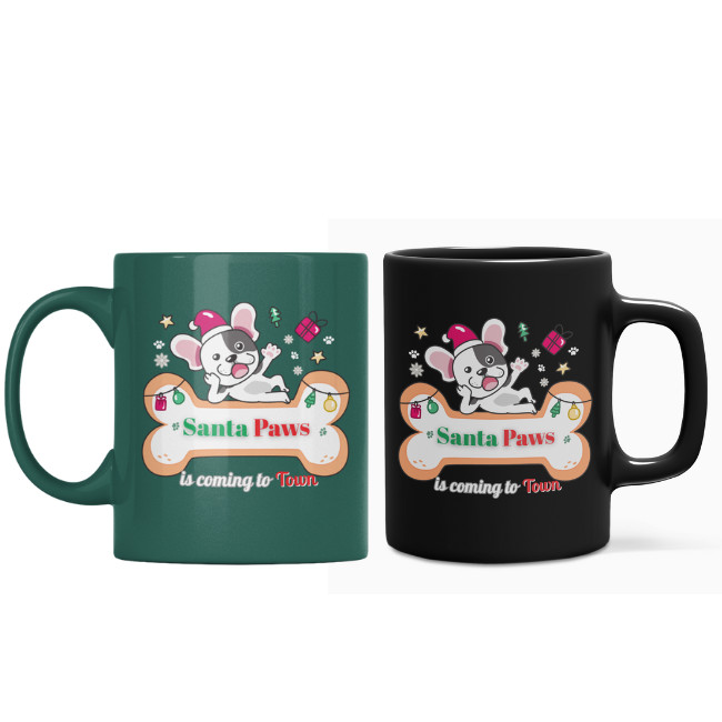Transparent PNG Santa Paws design for apparel, mugs, and pet gifts