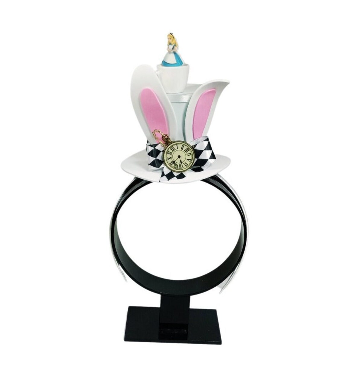 Handmade Alice in Wonderland White Rabbit headband with bunny ears,Party By Imagination