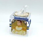 Prince Charming Cinderella acrylic favor box with blue and gold royal design for candy and party favors