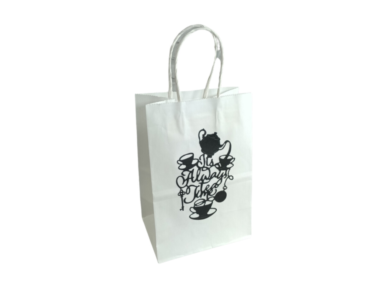 Birthday party Alice in Wonderland party favor bag with teapot and tea cup design for tea party birthday